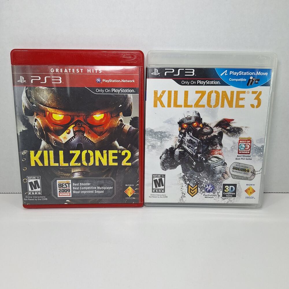 Killzone 2 & Killzone 3 Video Game Bundle With Case - Sony PlayStation 3 PS3